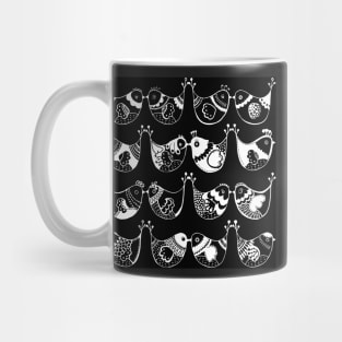 Folkloristic pattern with birds, scandinavian style Mug